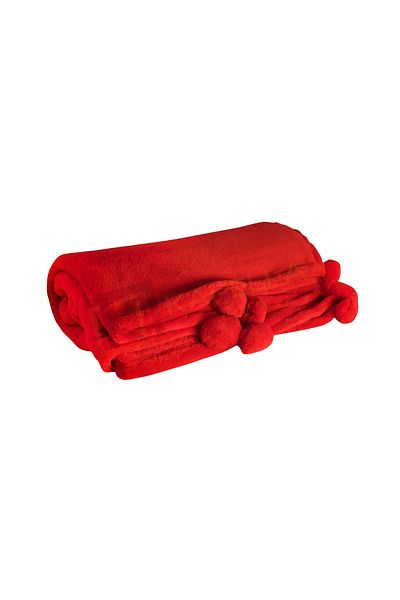 kapella Pompon Blanket 120*170 Red