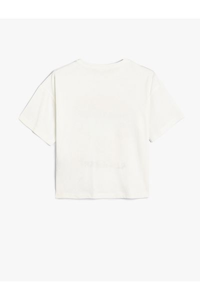 Koton Graffiti Printed Cotton Short Sleeve T-Shirt - Crew Neck