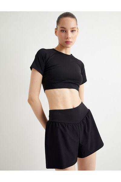 Koton Tricou Sport Crop Slim Fit mânecă scurtă Decolteu Crew
