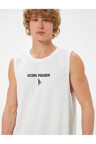 Koton Sports Tank Top Αμάνικο σλόγκαν με στάμπα λαιμόκοψη