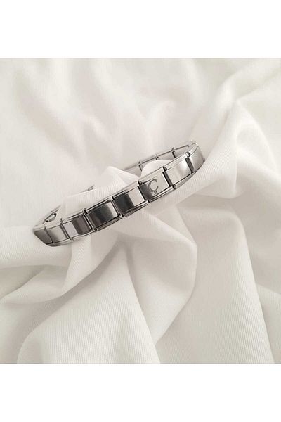 bijoux uniques Steel Letter C Italian Bracelet