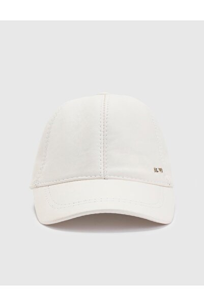 İLVİ Aretha Unisex White Genuine Leather Hat