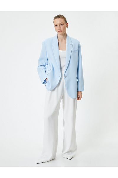 Koton Μπουφάν Blazer Μονό κουμπί Standard Cut με τσέπη με πτερύγιο