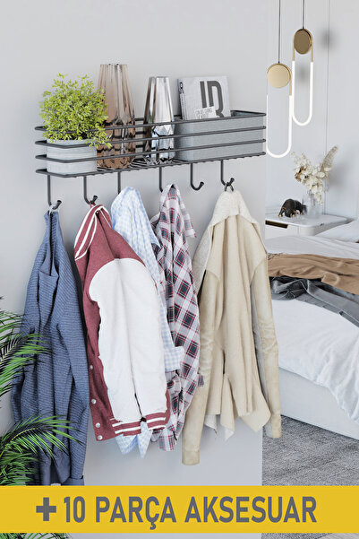 zabata Yapışkanlı Metal Duvar Elbise Askılığı Kapı Arkası Askılık Portmanto Organizer Askı