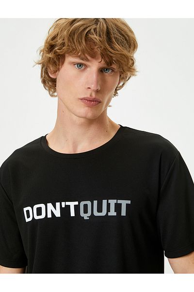 Koton Αθλητικό μπλουζάκι με κοντό μανίκι Crew Neck - Slogan Printed
