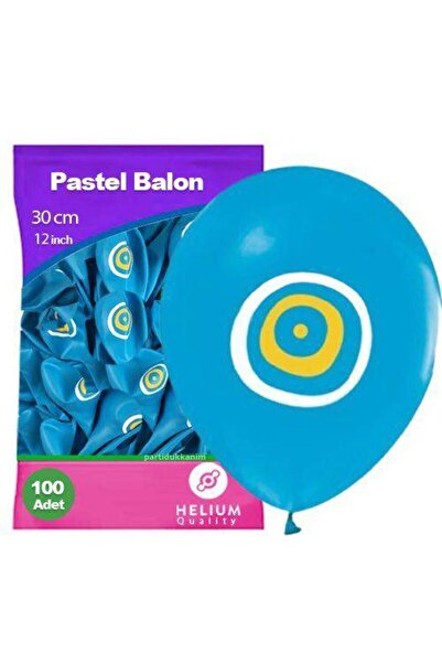 Parti Dükkanım Light Blue Evil Eye Beaded Balloon (100 Pieces)