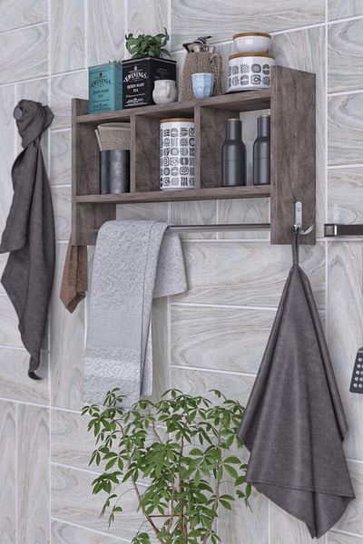 moka park avm Wall Mounted 2-Shelf 3-Compartment Metal Hanging Wall Shelf