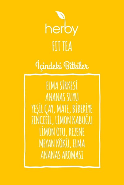 Herby Fit Tea Elma Sirkeli Ananaslı Diyete Destek Form Bitki Çayı 4'lü Paket