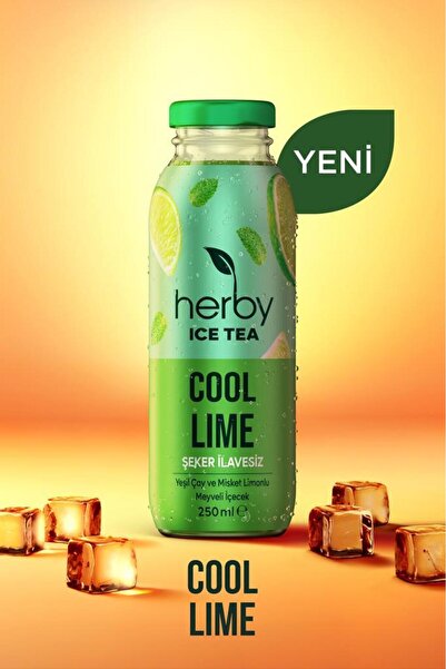 Herby Ice Tea Cool Lime Soğuk Çay Şeker İlavesiz 250 ml x 12