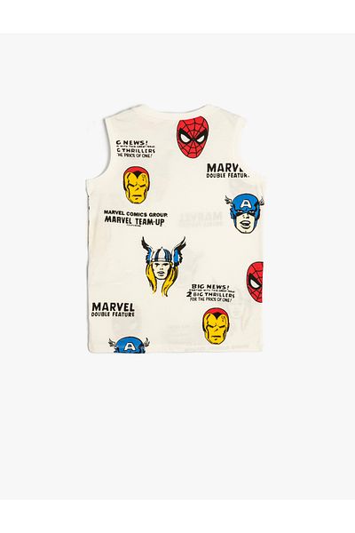 Koton Ärmelloses Unterhemd mit Rundhalsausschnitt und Marvel-Lizenzdruck