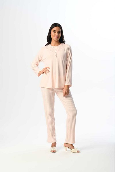 Marilyn Club Long Sleeve Cotton Women's Pajamas Set with Dressing Gowns 3 Pieces Set