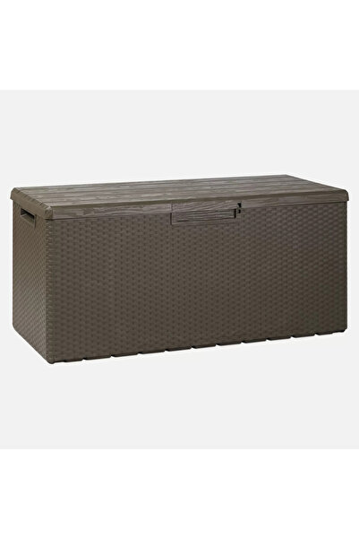 Sadece Nette Kilit Takılabilir Rattan Desenli Bahçe Depolama Sandığı 340Lt