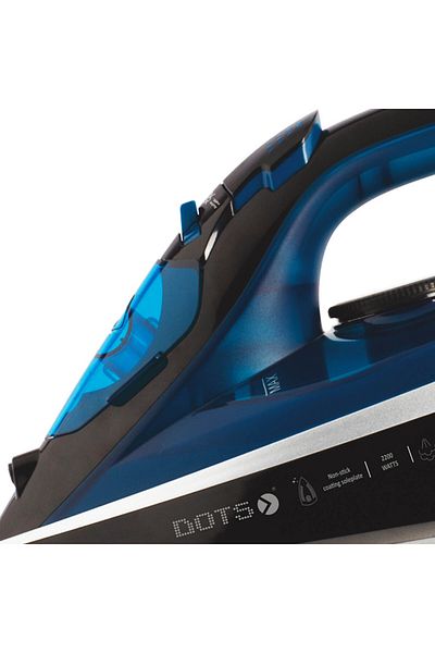 DOTS Steam Iron, 0.3 Liter Capacity - 2200 Watt - Black & Blue