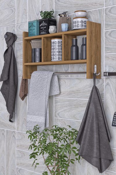 moka park avm Wall Mounted 2-Shelf 3-Compartment Metal Hanging Wall Shelf