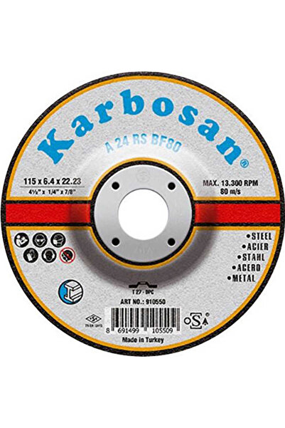 KARBOSAN 180x6.4x22.23 Nk Metal Taşlama Diski - 910570