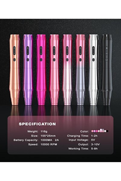 BİOMASER Tp10 Kablosuz Kalıcı Makyaj Dermapen Dövme Tüm Işkemler