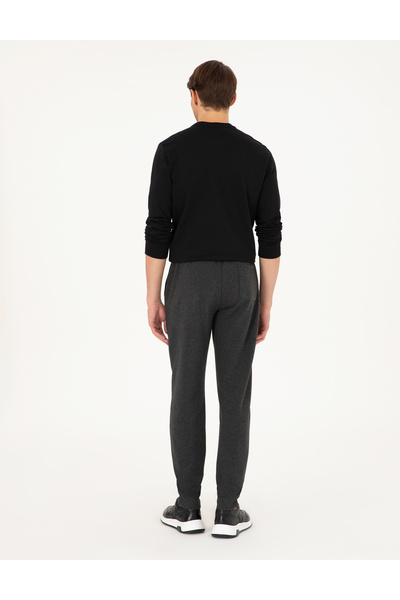 Pierre Cardin Antrasit Melanj Slim Fit 3 İplik Paçası Lastikli Eşofman Altı 50299286-VR081