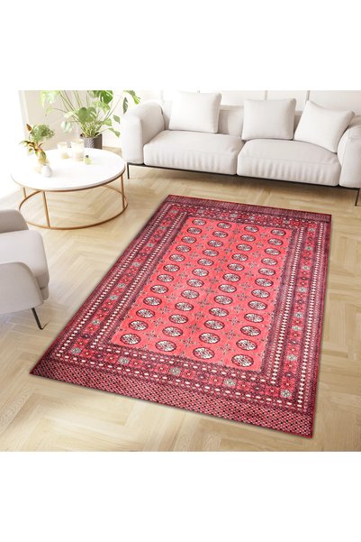 Rugs Modern Halı Melisa Collection Soft Red Themed Patterned Woven Base Moder...