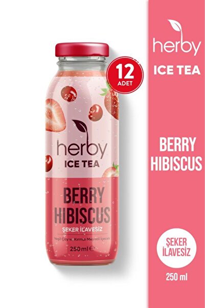 Herby Ice Tea Berry Hibiscus Soğuk Çay Şeker İlavesiz 250 ml x 12