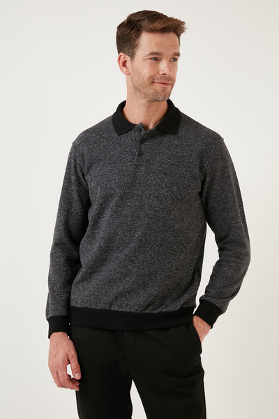 Buratti Polo Neck Cotton Men's Sweater - Buttoned, Regular Fit 456211