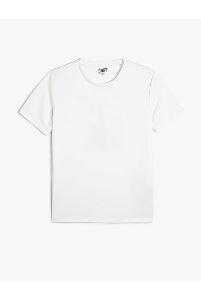 Koton Πίσω στάμπα Αθλητικό T-Shirt Crew λαιμόκοψη κοντό μανίκι