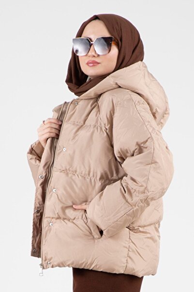 Sevitli Snap Fastener Puffer Jacket - Stone