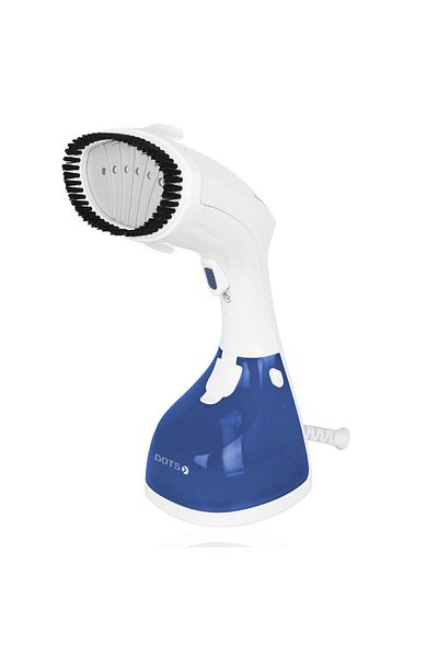 DOTS Handheld Steam Iron For Clothes, 0.3 Liter Capacity - 1650 Watt - White & Blue
