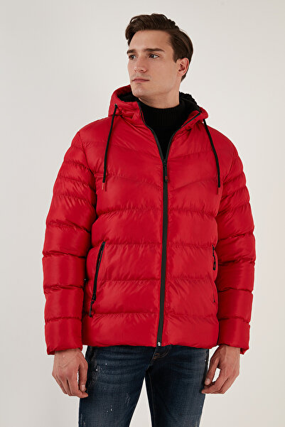 Buratti Peluş Astarlı Kapüşonlu Fermuarlı Slim Fit Şişme Mont Erkek Mont 5762010