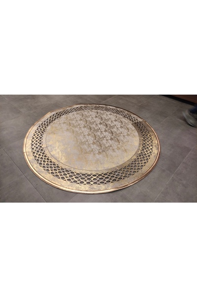 Tasarım ESTERHOMEDECOR Kumaş tasarım suni deri detaylı halı 150cm