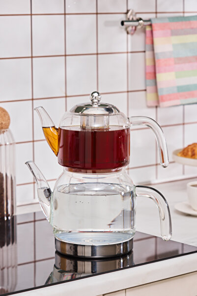 Karaca Set ceainic Maxi din sticla Panora cu baza de inductie