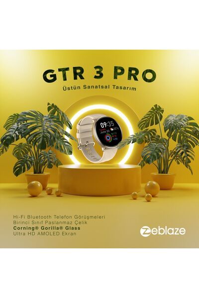 Zeblaze Gtr 3 Pro - Şampanya Altını Akıllı Saat, Corning® Gorilla® Glass, Uyumlu Ultra Hd Amoled Ekran