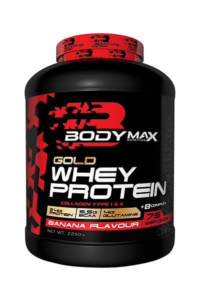 BODYMAX Gold Whey Protein - Banana Flavored, 2250Gr, 75 Serve Type, I and Ii Collegen (Collagen)