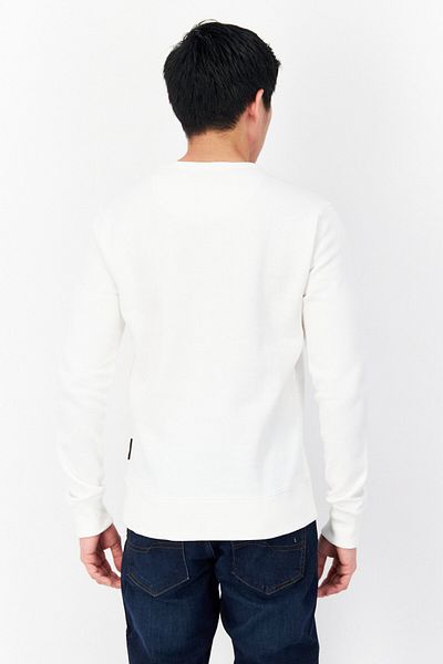 French Connection Men Crew Neck Long Sleeves Brand Logo Sweatshirt, White