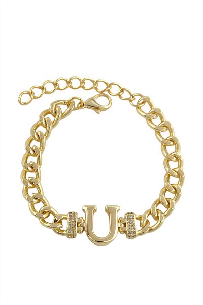 Çlk Accessories سوار حرف U ذهبي TrBilek70360