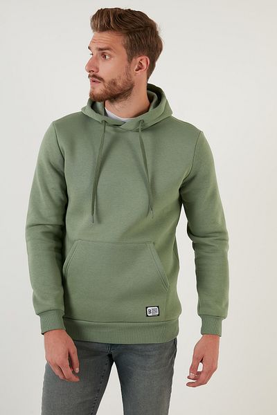 Buratti Ανδρικός ιδρώτας - Slim Fit, με κουκούλα, τσέπη καγκουρό, γούνινο εσωτερικό, μαλακό ράστερ 5905281