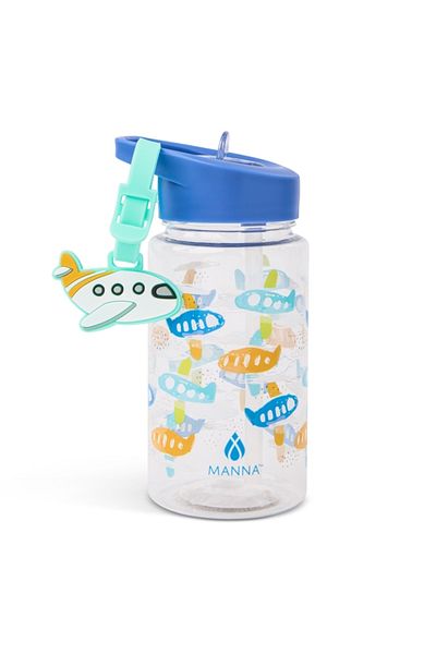 manna Buddy Jet Themed Design Water Bottle with Strap 15oz