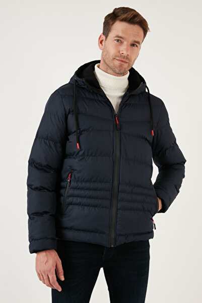 Buratti Kapucnis Slim Fit kabát cipzáras zsebekkel Férfi KABÁT 6490001