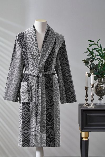 Özdilek Hawaiian Tapetto Velvet Shawl Collar Bathrobe