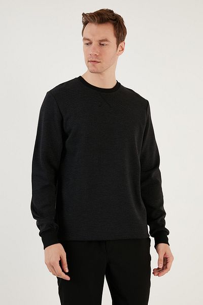 Buratti Pulover pentru bărbați din bumbac cu dungi cu gât crew - 5905241