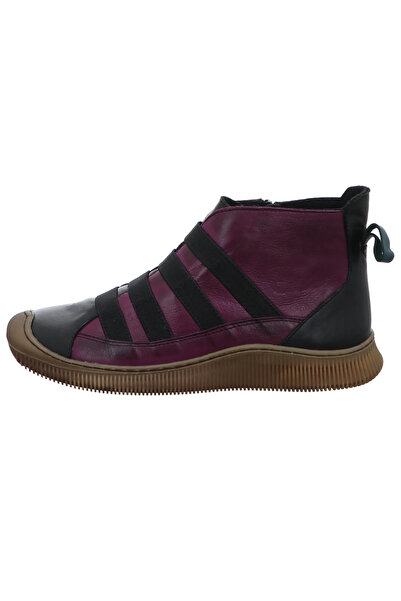 İNZE AYAKKABI Purple & Black Genuine Leather Boots - Model Name: Spinel