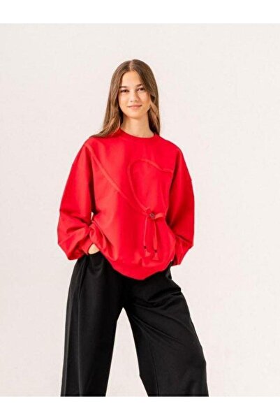 Zekids Heart Detailed Girl's Sweatshirt - Extrafor Design