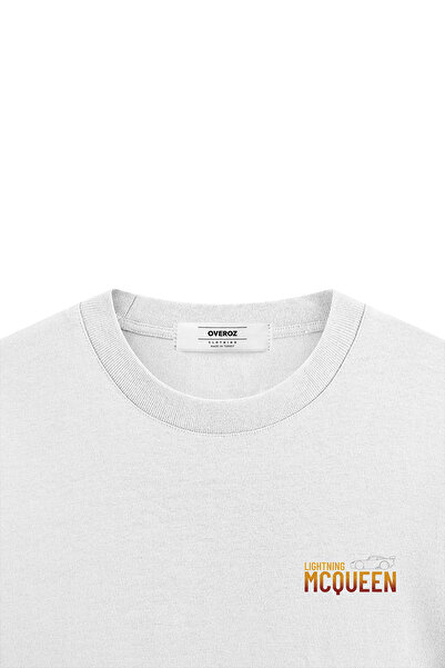 Overoz Μπλουζάκι με πλάτη με τύπωμα ημι-λευκό oversized 1227