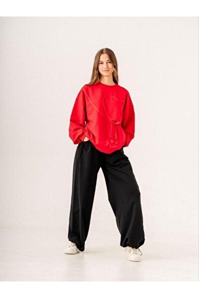 Zekids Heart Detailed Girl's Sweatshirt - Extrafor Design