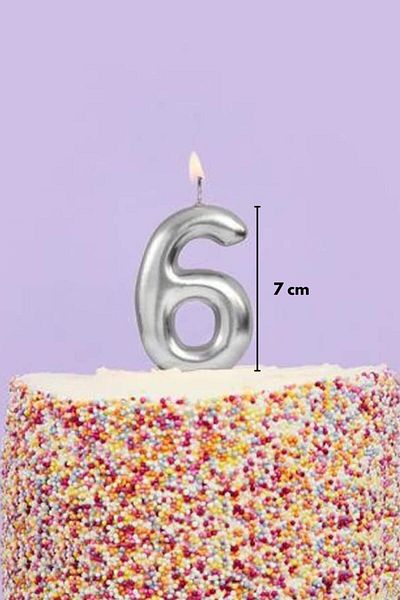 Le Mabelle Silver Number 6 Candle