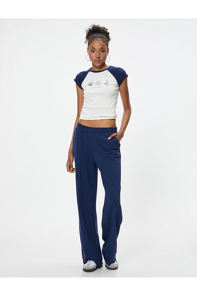 Koton Slim Fit Crew Neck Printed Camisole T-Shirt