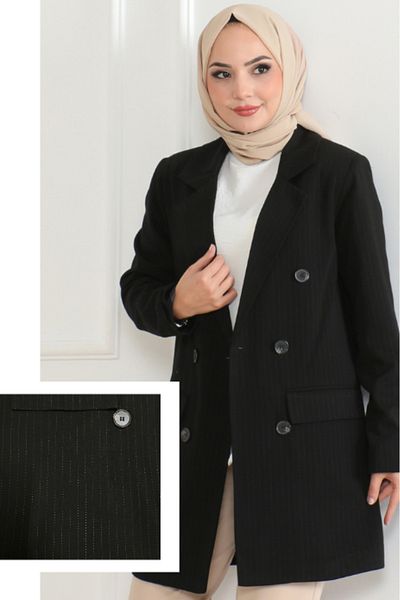 Modamihram Blazer clasic cu dungi negre - 6110