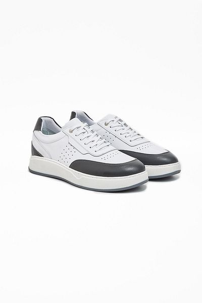 İmza White Genuine Leather Antique Lace-up Casual Shoes1033240155