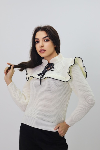 Mkorenda Pulover de damă cu volane