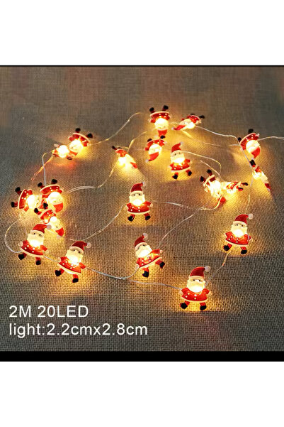 Genel Markalar Yılbaşı Noel Baba Süslü Led Işık Noel  baba şapkalı ağaç masa perde süsü kırmızı beyaz  led