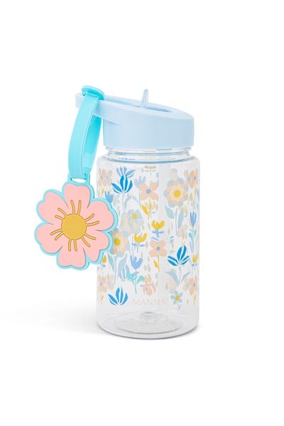manna Buddy Flower Themed Design Water Bottle with Strap 15oz